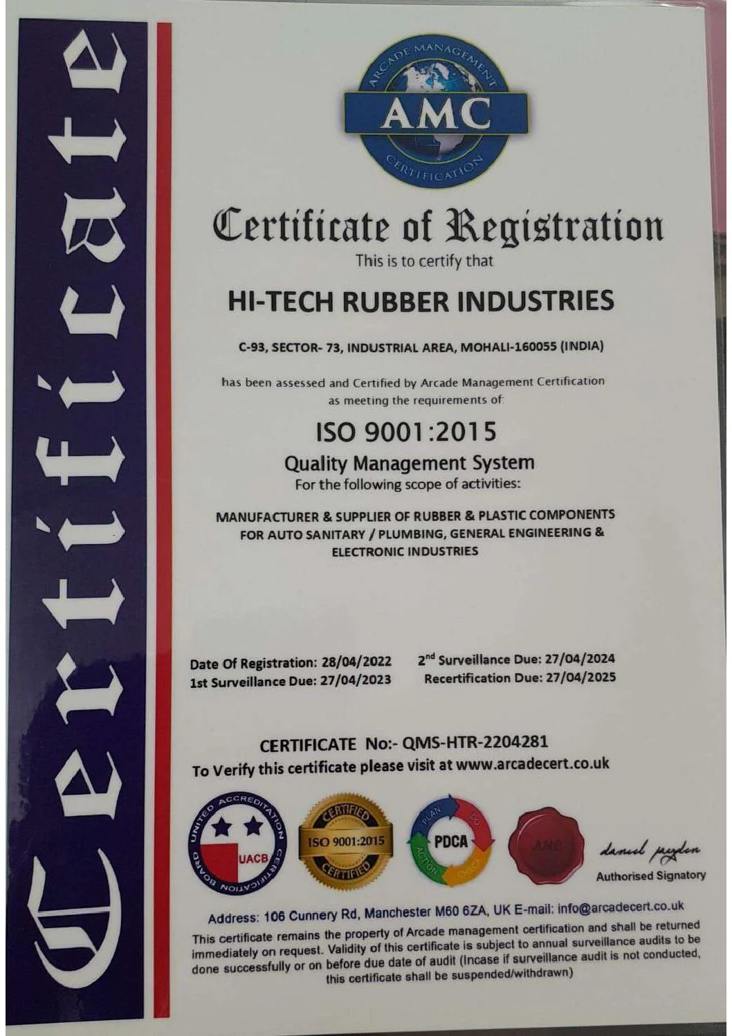 ISO 9001 Certificate